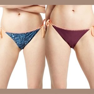 NEW $70 Sweaty Betty Purity Reversible Bikini Bottoms [SZ Large ]‎